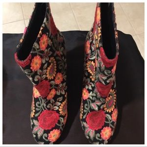 Embroidered Ankle Boot - Size 9.5